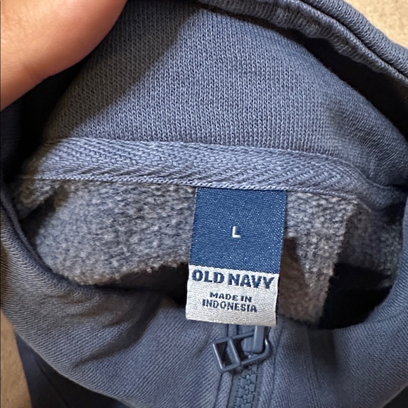 Old Navy Blue Quarter Zip Crewneck Front Pocket - Picture 4 of 5